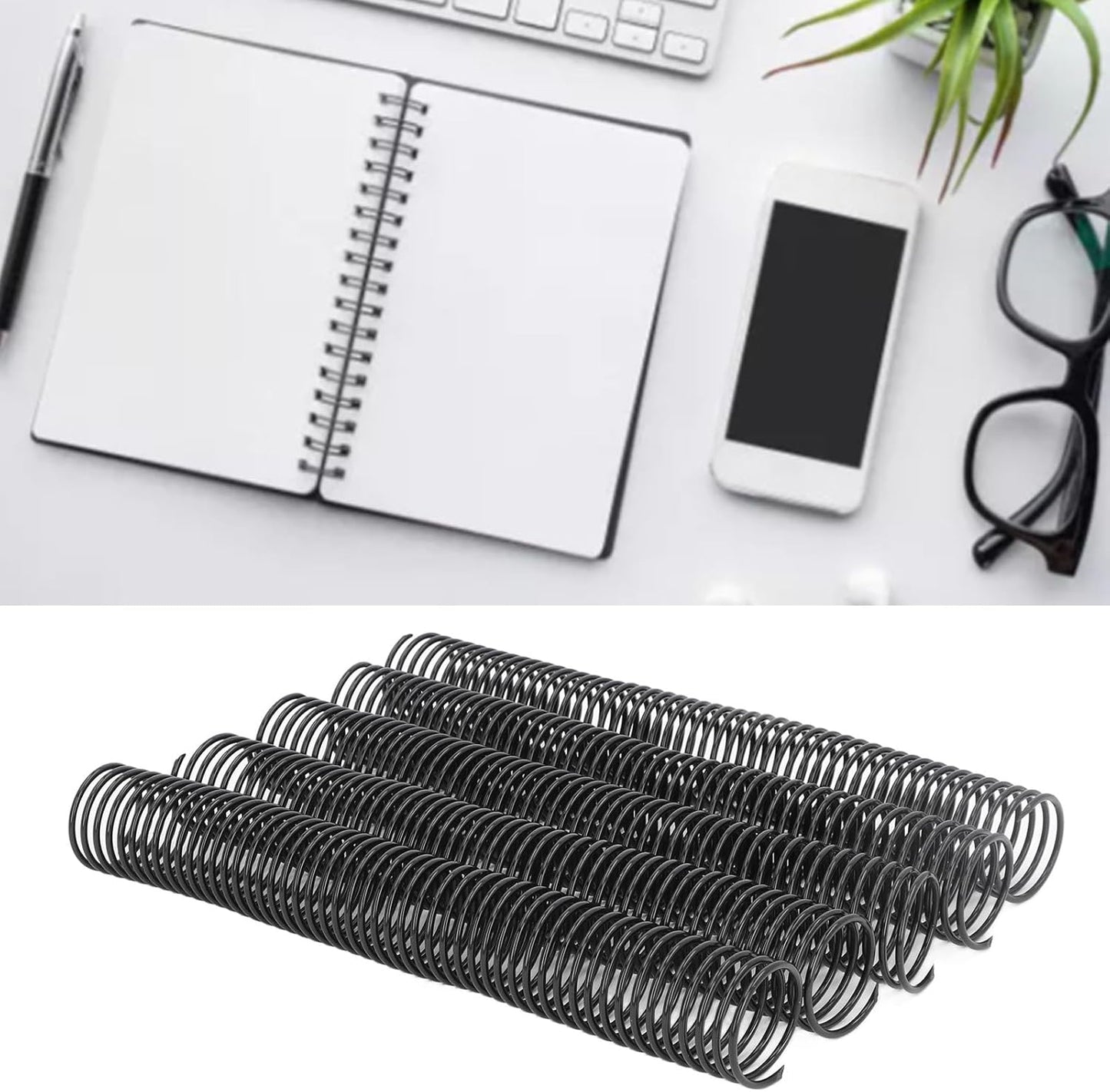 38mm Plastic Spiral Binding Coil, 4:1 Pitch, 310 Sheets Capacity, 360° Rotation, 18 Pcs Set, Suitable for Letter Sized Paper with Versatile Application, for Office Documents,