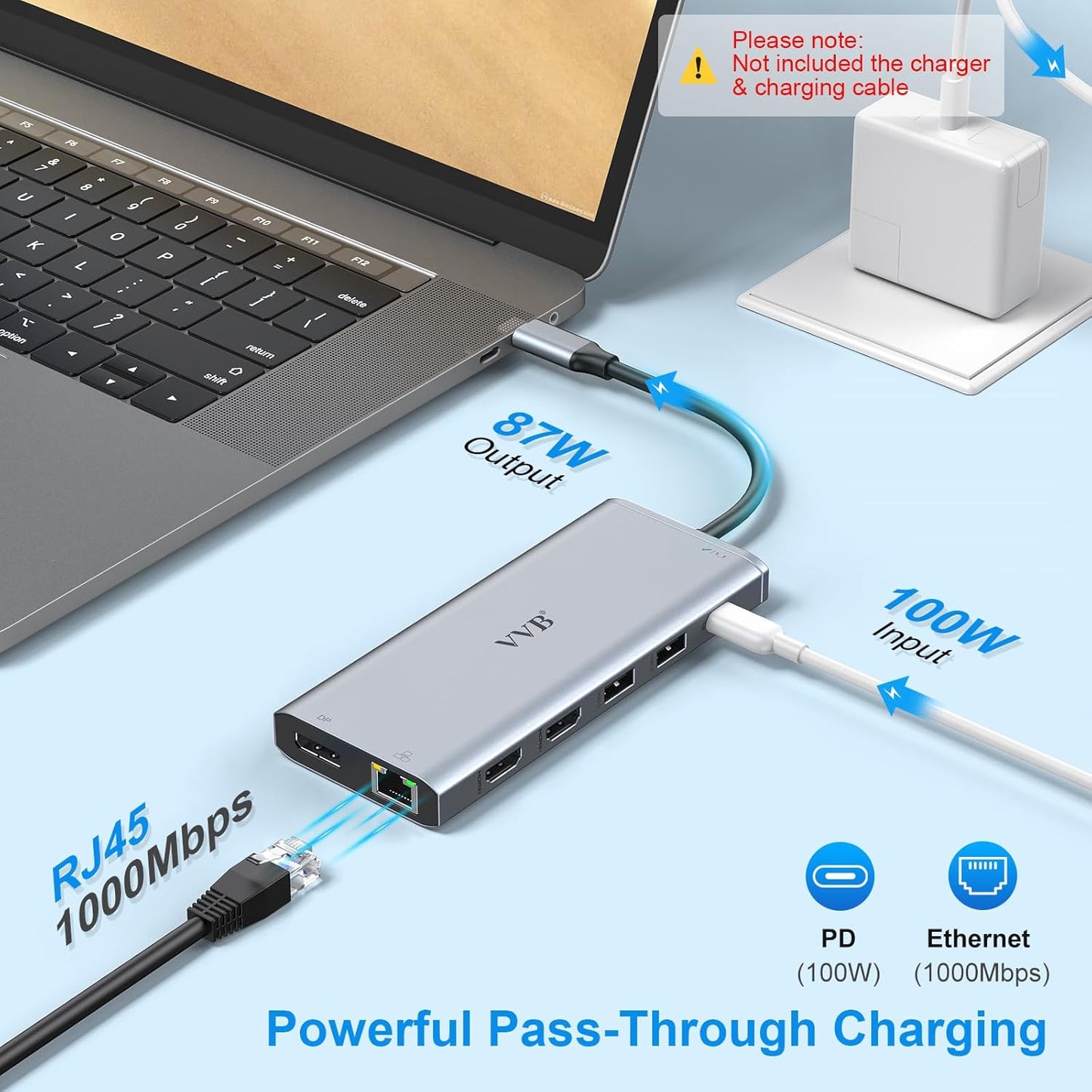 USB C Laptop Docking Station Dual Monitor HDMI for Dell/Lenovo/HP Laptop 14 in 1 USB C Hub Multiport Adapter Dongle Dock USB C to 2 HDMI 4K+DisplayPort+Ethernet+4USB+2USB C+100W PD Charger+SD/TF+Audio