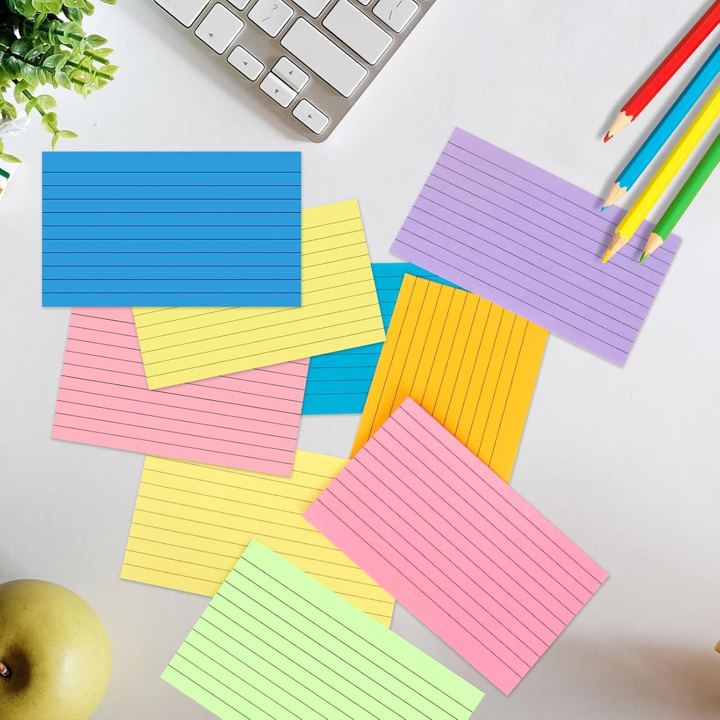 Bignc Index Cards Colored Notecards, 3 X 5 Inch Ruled Color Note Cards for School, Home & Office, Multi Colors Flashcards, Colorful Notecards,Pink Index Card Ruled, Purple Lined Flash Cards (1260)