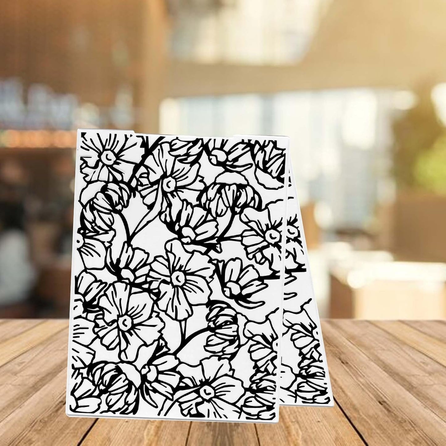 ALIBBON Spring Flower Background Plastic Embossing Folders for Card Making, Floral Background Embossing Folders for DIY Scrapbooking, Flowers Folders for Paper Craft Photo Album Decorations