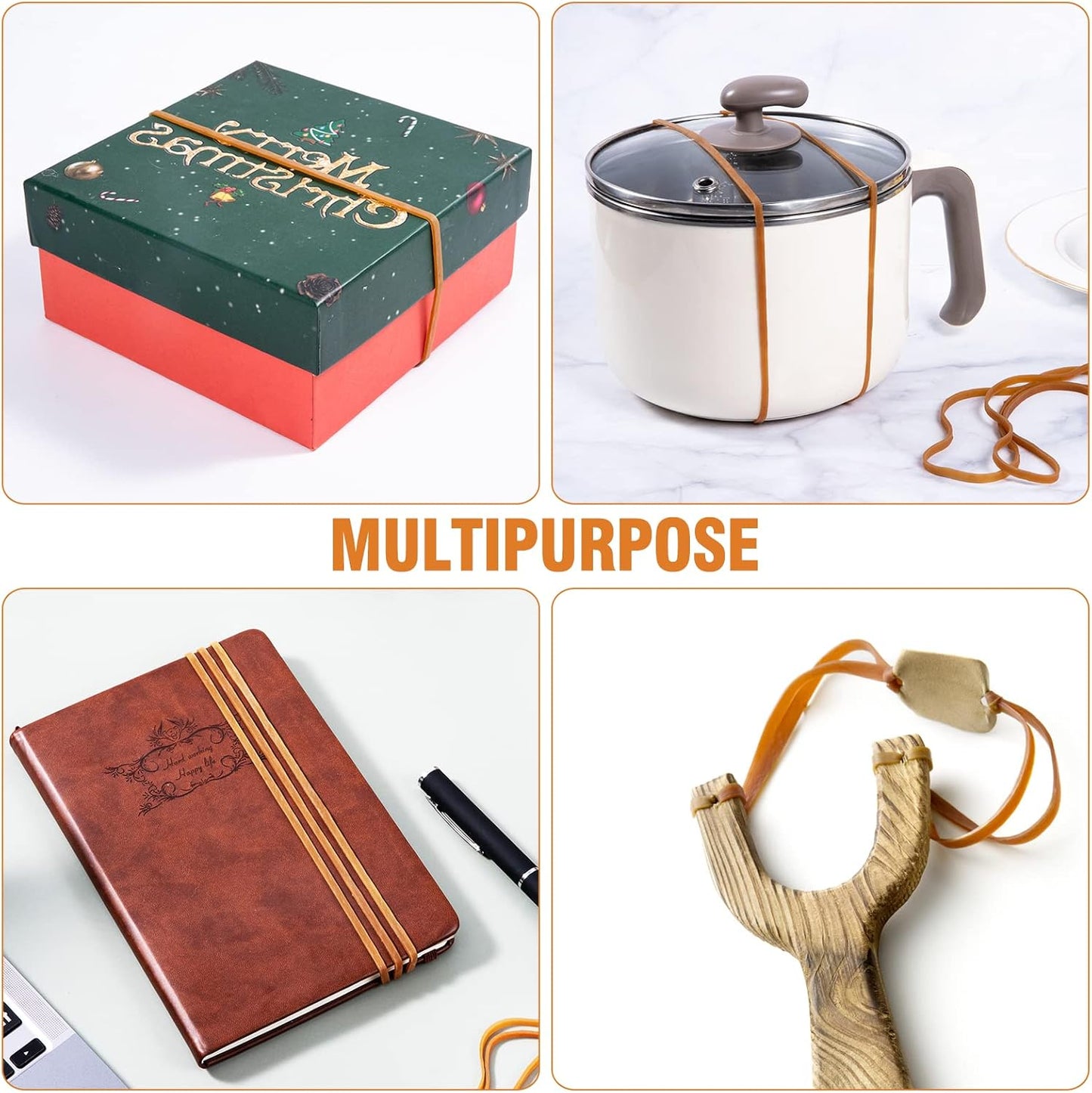 Super Size Rubber Bands - 60 Pcs Large Heavy Duty Latex Rubber Bands, Thick Multi Function Elastic Wrapping Bands Long for Office Outdoor Tie Up Garbage Bag Notebook File Packing Moving