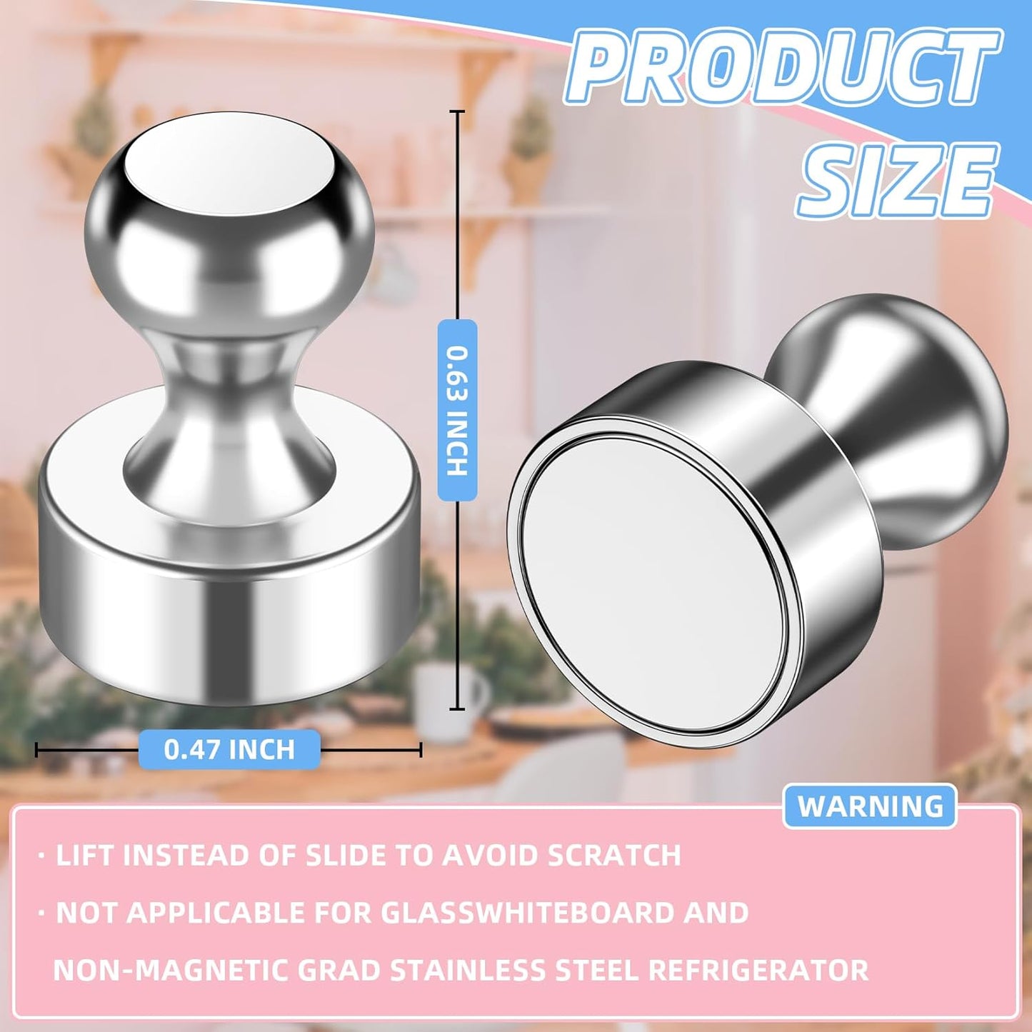 VNDUEEY 30Pcs Fridge Magnets, Whiteboard Magnets Refrigerator Magnets, Small Strong Magnets for Whiteboard, Office, Classroom, Kitchen