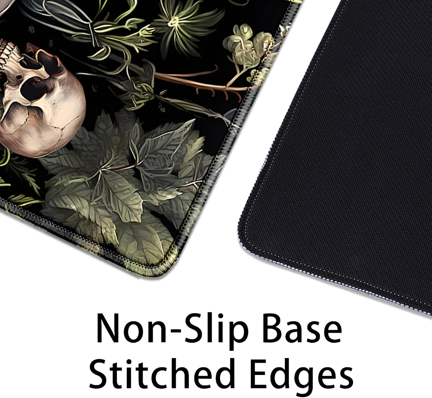 Dark Academia Witchcraft Mouse Pad,Extended Skull Magic Book Mousepad Desk Pad with Stitched Edges,Non-Slip Waterproof Rubber Base Mouse Mat for Office Computer Keyboard Laptop Home(27.5x11.8 in)