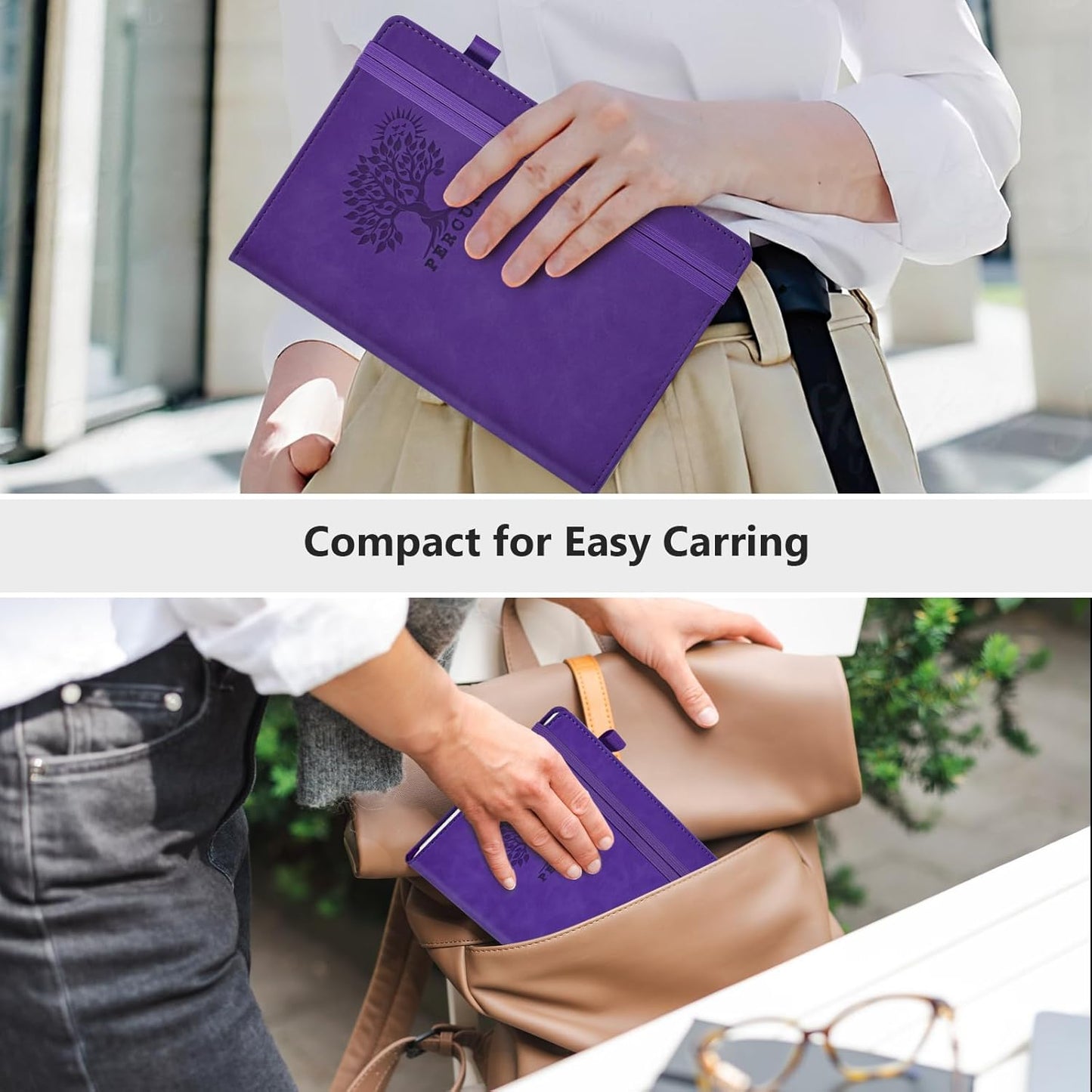 Blank Journal Ntebook for Men & Women, 160 Pages Blank Journals for Writing, Drawing,Sketch Book,5.9" x 8.5" Leather Sketchbook, Unlined Notebook for Work, School, Art - Purple