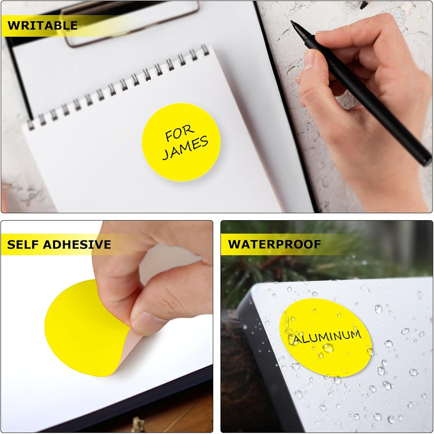 Yellow Dot Stickers 2 Inches Round Sticker, Circle Colored Labels Color Coding Labels for Office Classroom Toddlers Activity 80 Pieces