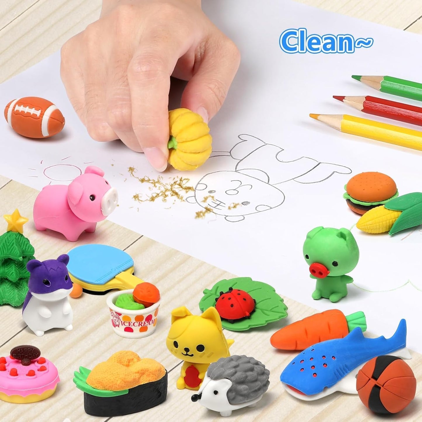 150 Pack Animal Erasers for Kids Bulk Pull Apart 3D Puzzle Erasers Treasure Box Toys for Classroom Rewards and Prizes Class Treasure Box Kids Party Favors Back to School Supplies Gift