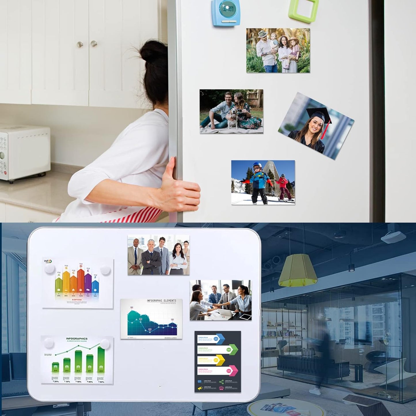 Magnetic Sheets with Adhesive for Wallet Size Pictures,2.5x3.5-80 Pack,Bulk Self Adhesive Backing,Create Picture Magnets for Refrigerator,Peel and Stick on,Decoration Your Home and Classroom