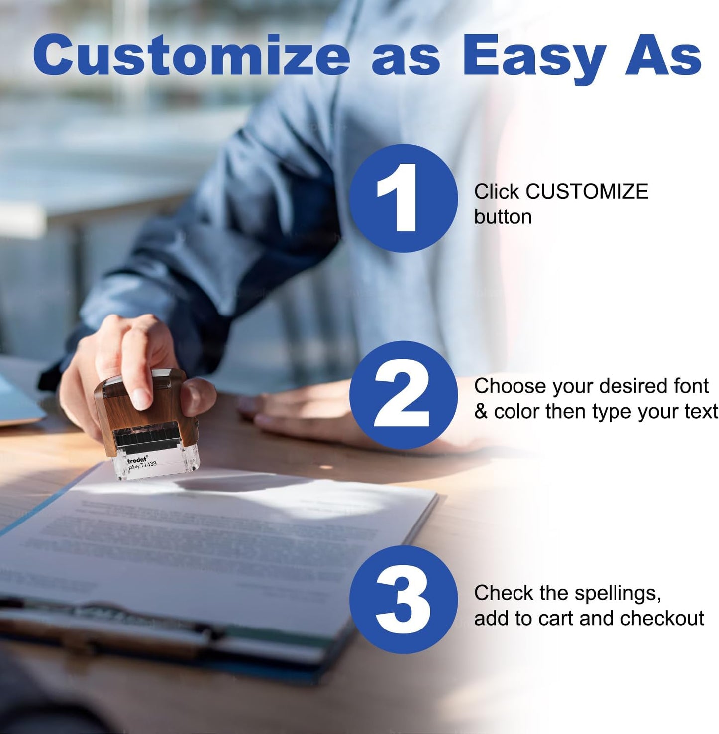 Custom Stamp-Rubber Stamps Custom,self Inking Stamps Personalized-Address Stamps Self Inking Personalized, Signature Stamp for Business, Office, Personal Use (0.55inch x1.5inch)