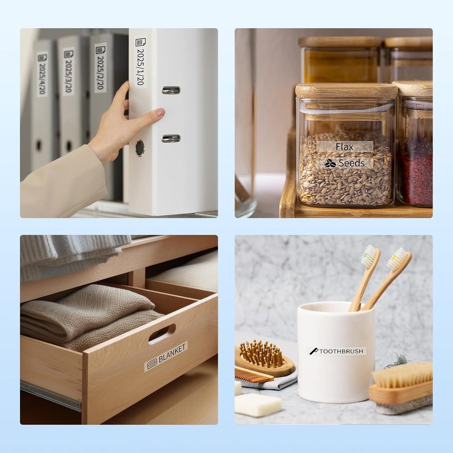 Label Maker Tape Clear TZe TZ Tape 12mm 0.47 Laminated TZe-131 Replacement for Brother P-Touch Label Tape Black on Clear TZe131 for Ptouch PT-D220 D210 H110 1180 1280 1890 Refills, 4-Pack