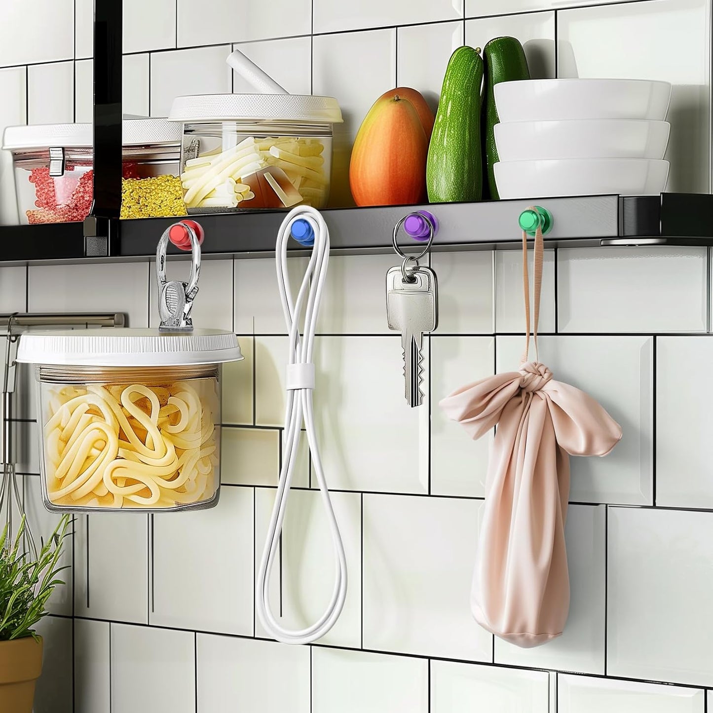 FINDMAG 200Pcs Black Fridge Magnets, Strong Magnets for Whiteboard, Refrigerator, Map, Kitchen Accessories, Magnetic Push Pins