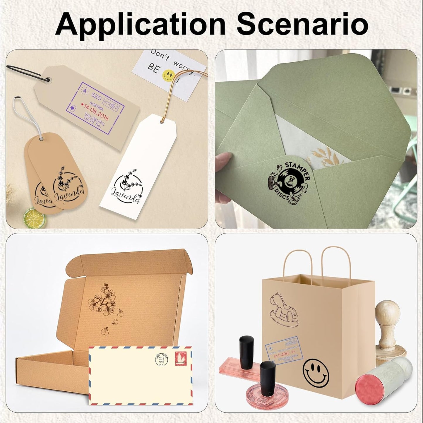 Custom Stamp – Personalized Wooden Rubber Stamp with Logo, Name, and Address, Upload Your Own Design, Multiple Sizes for Branding & Crafting (Square)