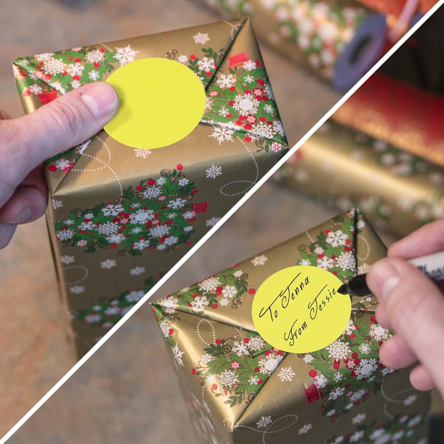 ChromaLabel 2 Inch Round Colored Stickers, High Visibility Permanent Sticky Dots Color Coding Labels, Easy to Write On Dot Stickers - 500 Sticker Dots per Roll, Matte Finish Fluorescent Yellow