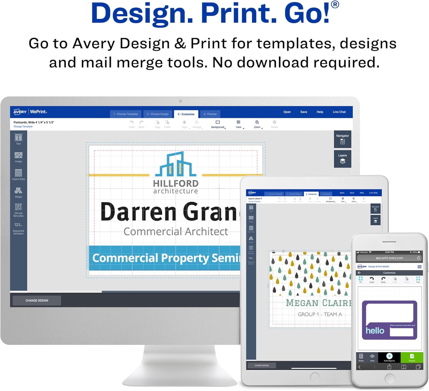 Avery Customizable Name Badges, Magnet Style, 3" x 4", Clear Name Tag Holders, White Laser/Inkjet Printable Inserts, 24 Total (8780)