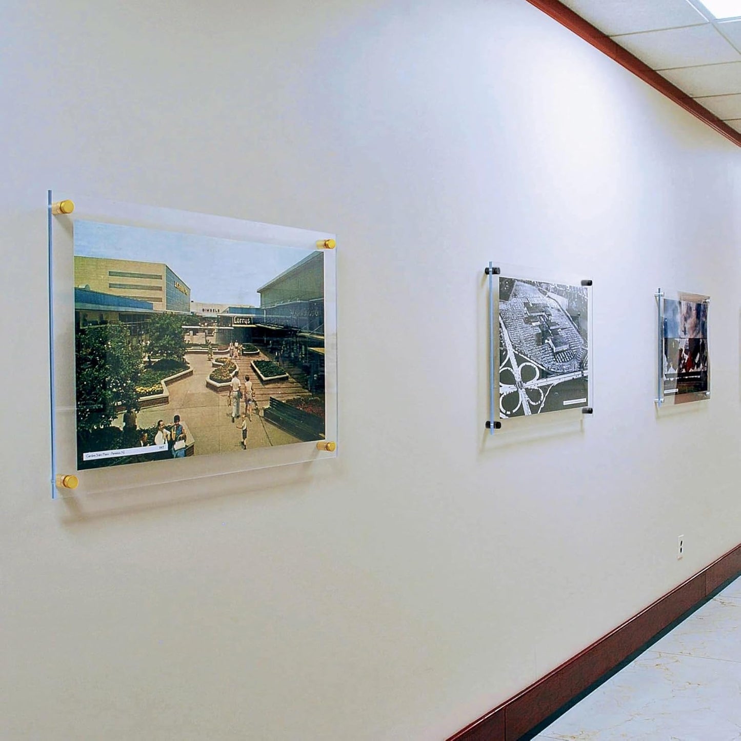 Azar Displays 105514-BLK Acrylic Floating Double Panel Wall Frame,8.5" x11" Graphic Size, Overall Frame Size: 12.5" x 15", Black