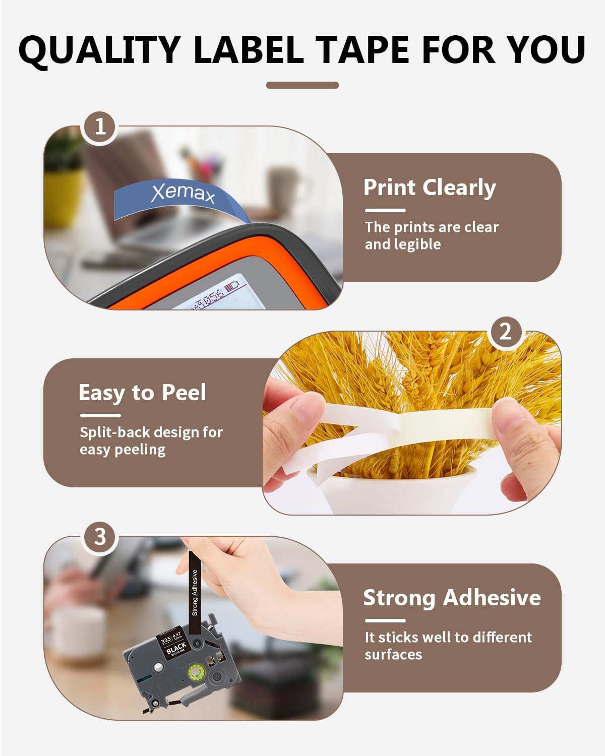 6X 12mm 0.47" Multi-Colored Label Tape Compatible for Brother P Touch Label Maker Tape Tze Tz 12mm 0.47 Ribbon Laminated Tz Colored Refills for PT-D220 D210 H110 1000 1280 D400, 1/2" x 26.2'