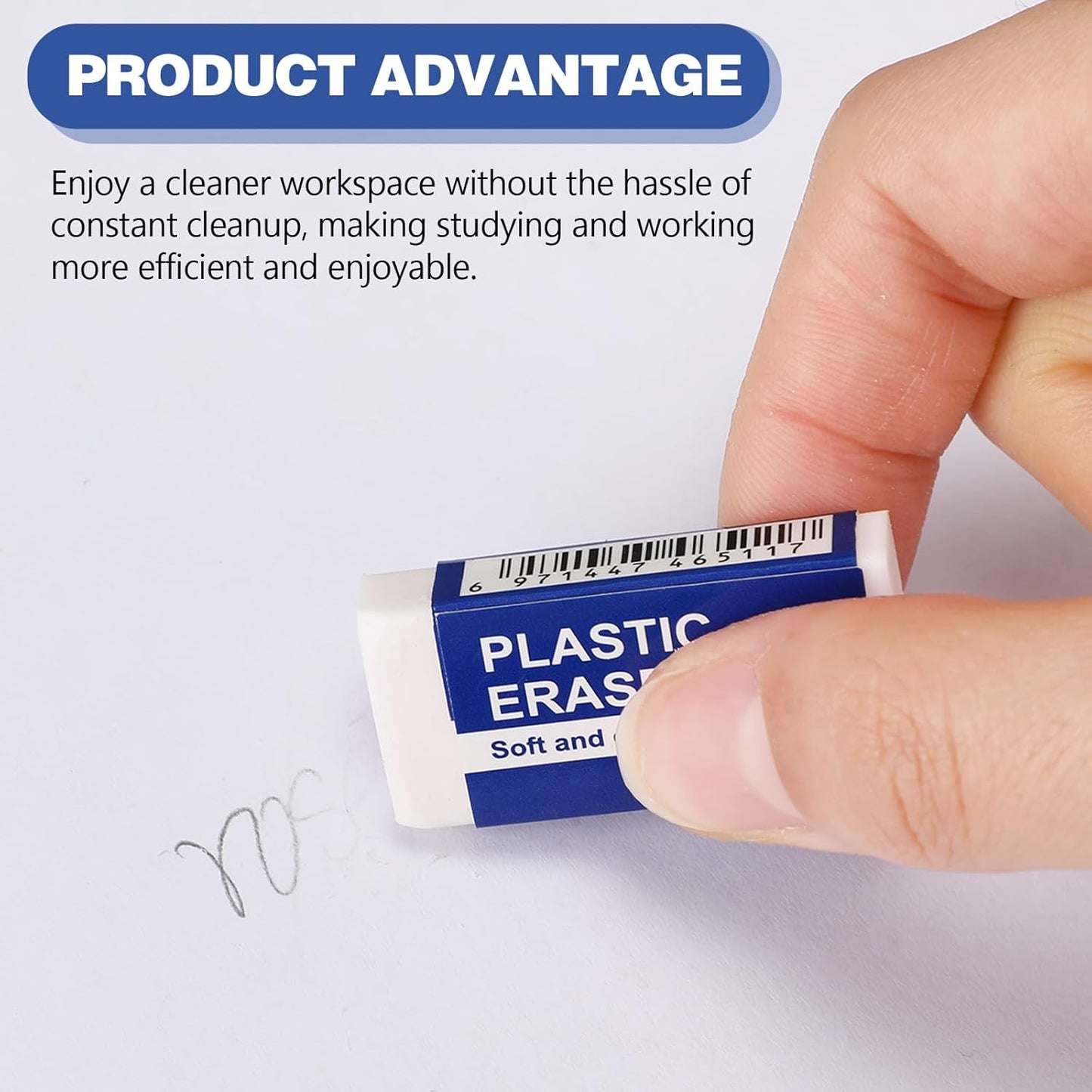 Yeaqee 500 Pcs White Pencil Erasers Bulk Soft Art Erasers School Pencil Erasers for Drawing Kids Student Artist Office Home Writing 1.57 x 0.71 x 0.31 Inch