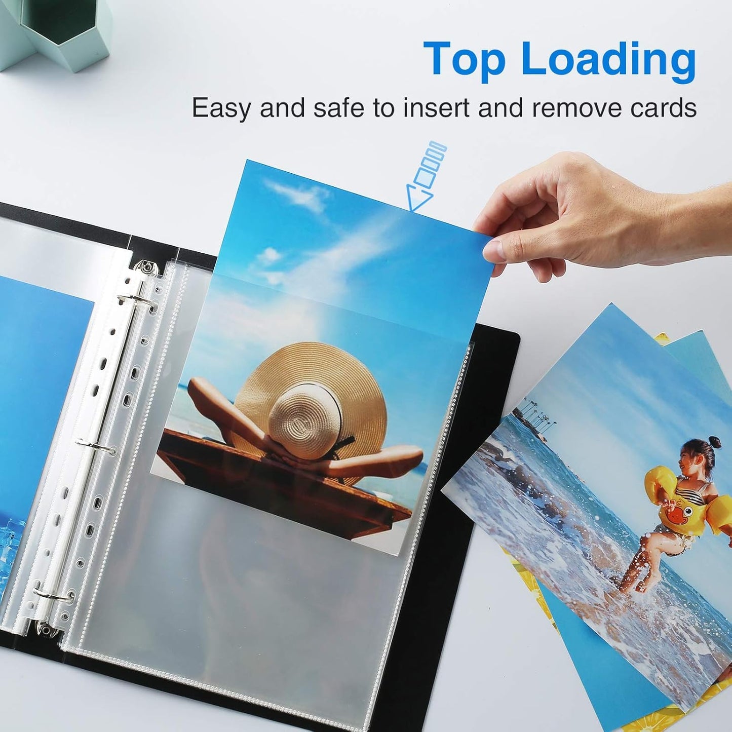 Sooez 30 Pack Heavy Duty Photo Sleeves for 3 Ring Binder (for 60 Pictures), Clear Archival Sleeves, 8x10 & 8.5x11