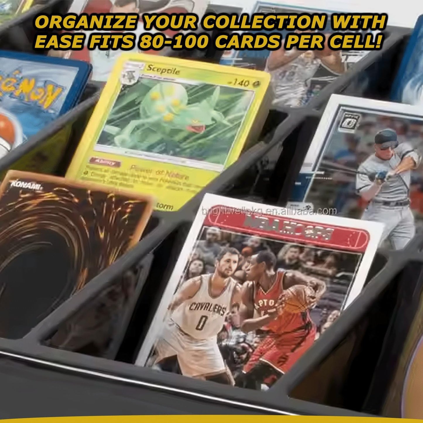 2-Pack Card Sorting Tray with 18 Compartments Each Trading Cards Organizer for Raw, Sleeved & Toploader Storage Includes 100 Sleeves & 30 PP Dividers Label-Friendly, Stackable Storage Solution