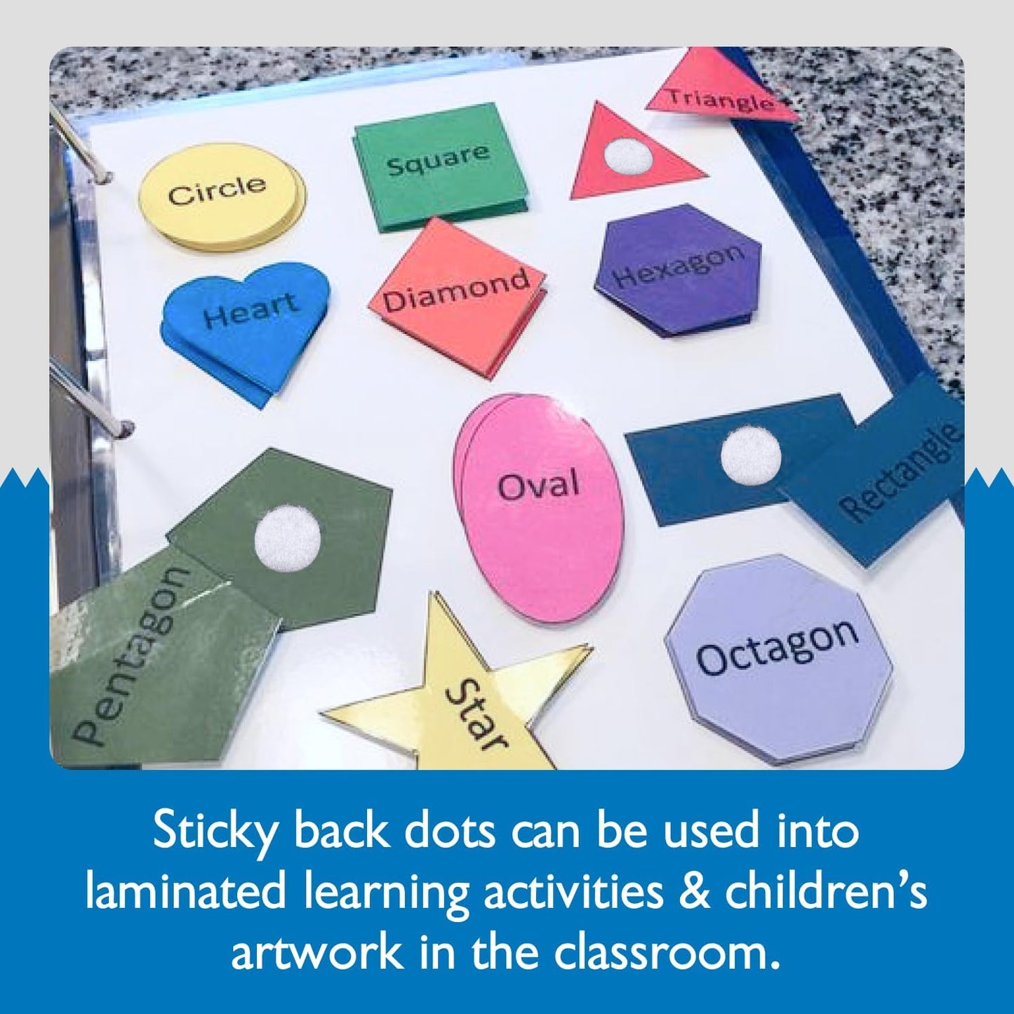 1/2-inch Diameter Hook and Loop Self-Adhesive Dots, 1440 per roll/Hook-Side Only (White)