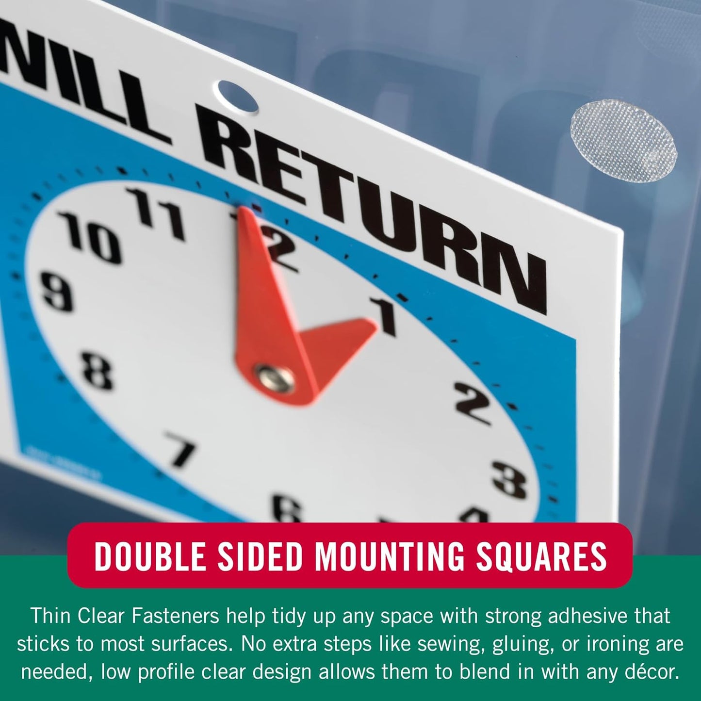 VELCRO Brand Thin Clear Dots with Adhesive, Square | 150pk, Mounting Squares | Double Sided Tape for Office, Classroom, Teacher Must Haves | Low Profile, 7/8"