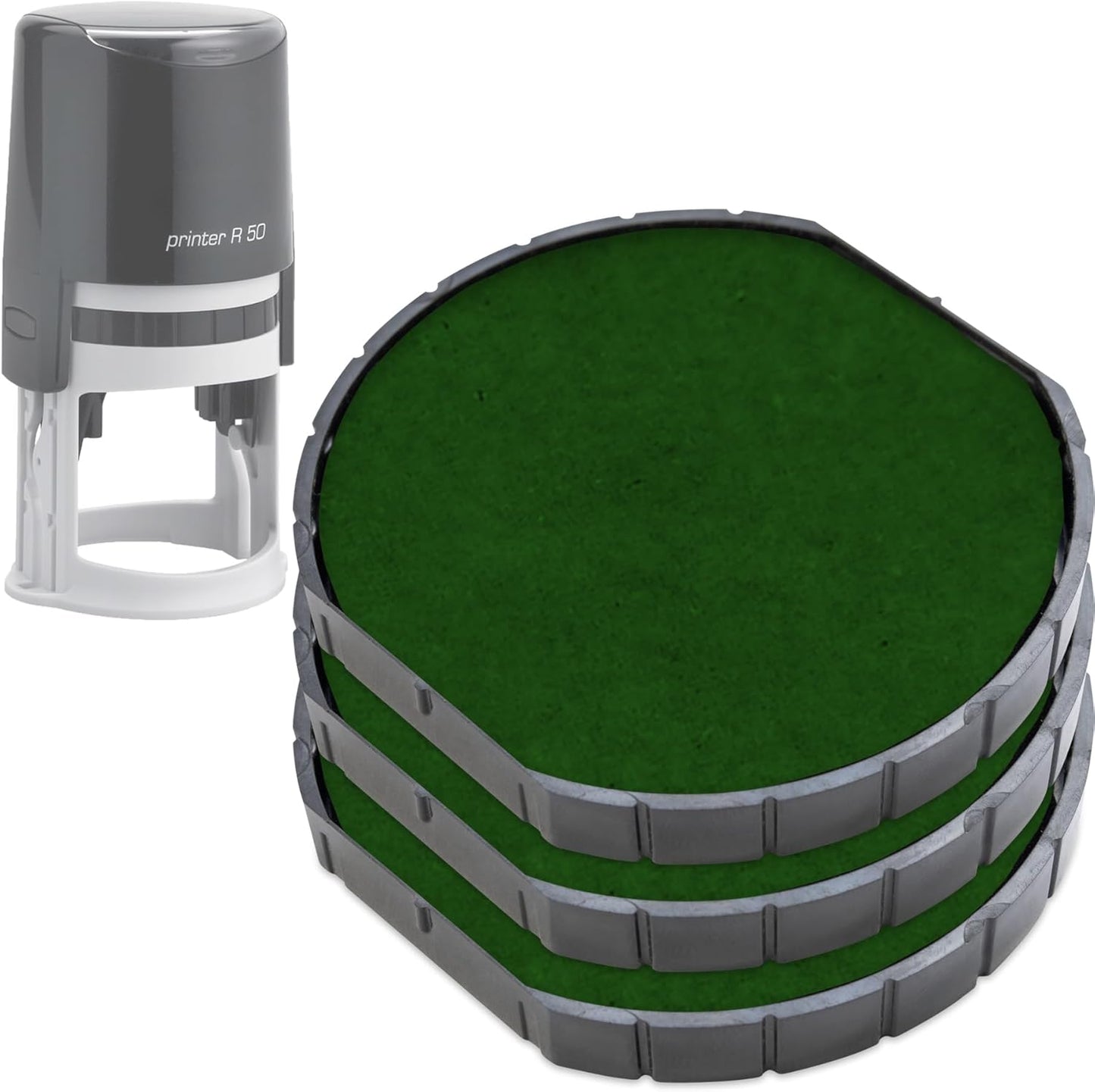 COLOP E/R50 Non-Toxic, Water Based Premium Replacement Pad for Printer R50 Stamp - Pack of 3 - Green