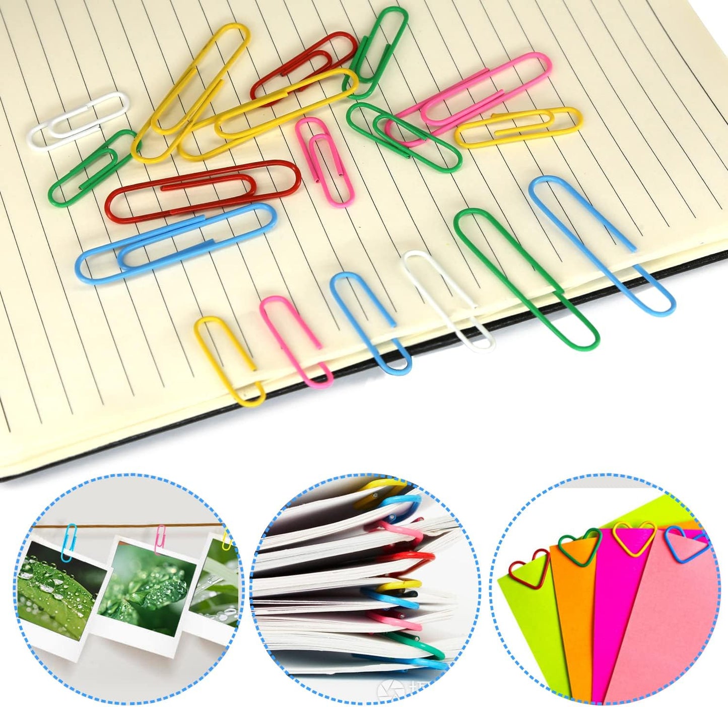 Paper Clips Binder Clips, 340PCS Paper Clips and Binder Clips Assorted Sizes, Colored Paperclips Large Medium and Small, Binder Clip and Paperclips Set for Home School Office Supplies