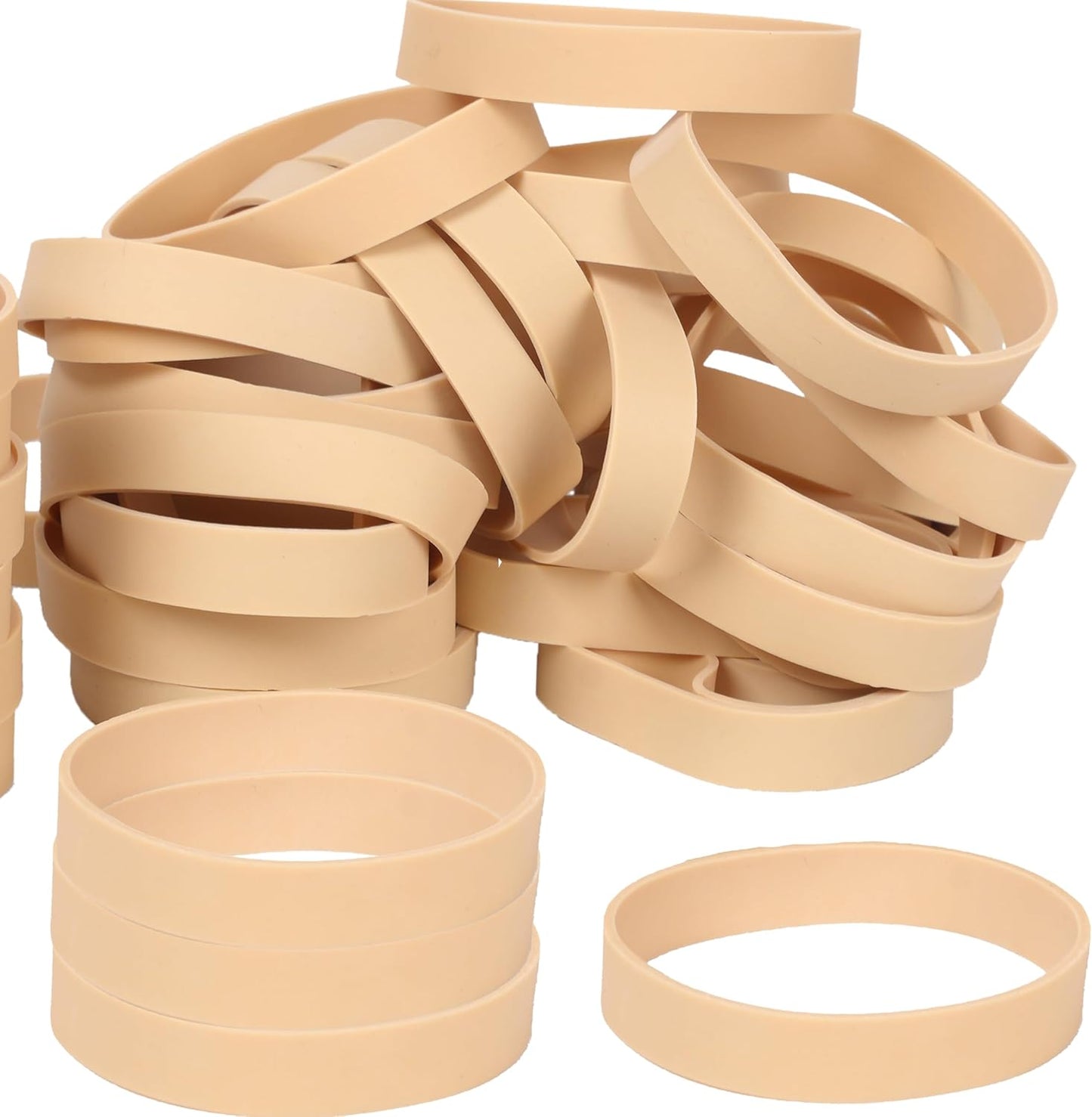 Size #84 Tactical Rubber Bands,Elastic Band Beige Rubber Band 50pcs Heavy Duty Wide For Office Home Supplies(3-1/2" x 1/2'')