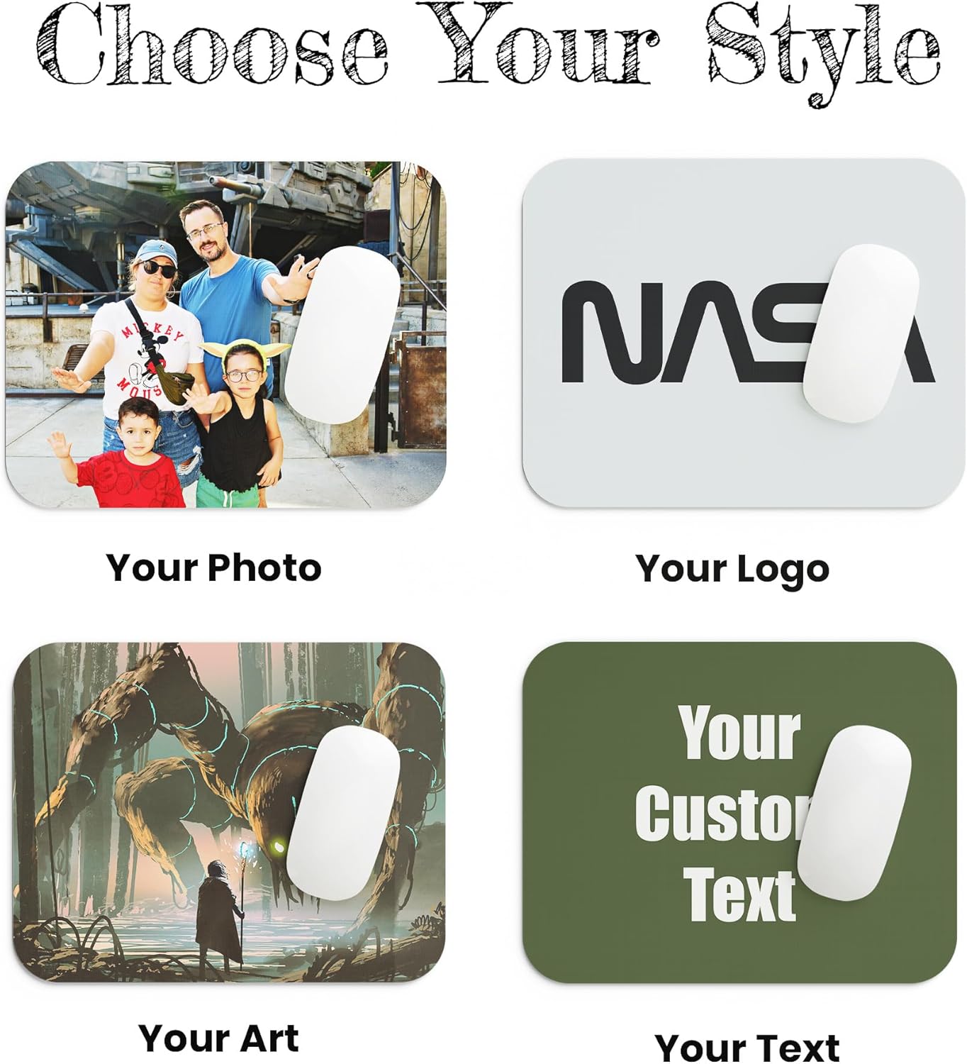 Custom Desk Mat – Personalized Desk Pad with Photo, Text, or Logo | 14x24” Extended Neoprene Gaming Mat for Work or Hobby, Sewn Edges