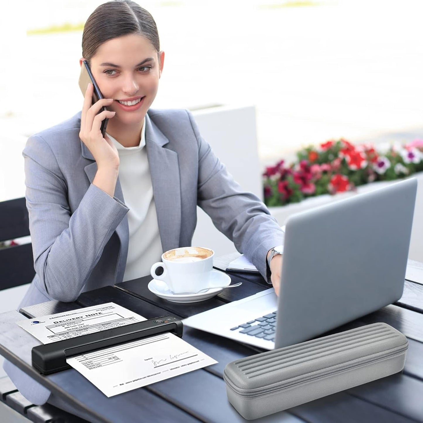 Case Compatible with Epson Workforce ES-50/ ES-60W/ ES-55R/ ES-65WR/ DS-30/ DS-70/ DS-80W Portable Sheet-Fed Document Scanner, Storage for Epson Scanner for PC and Mac- Grey (Box Only)