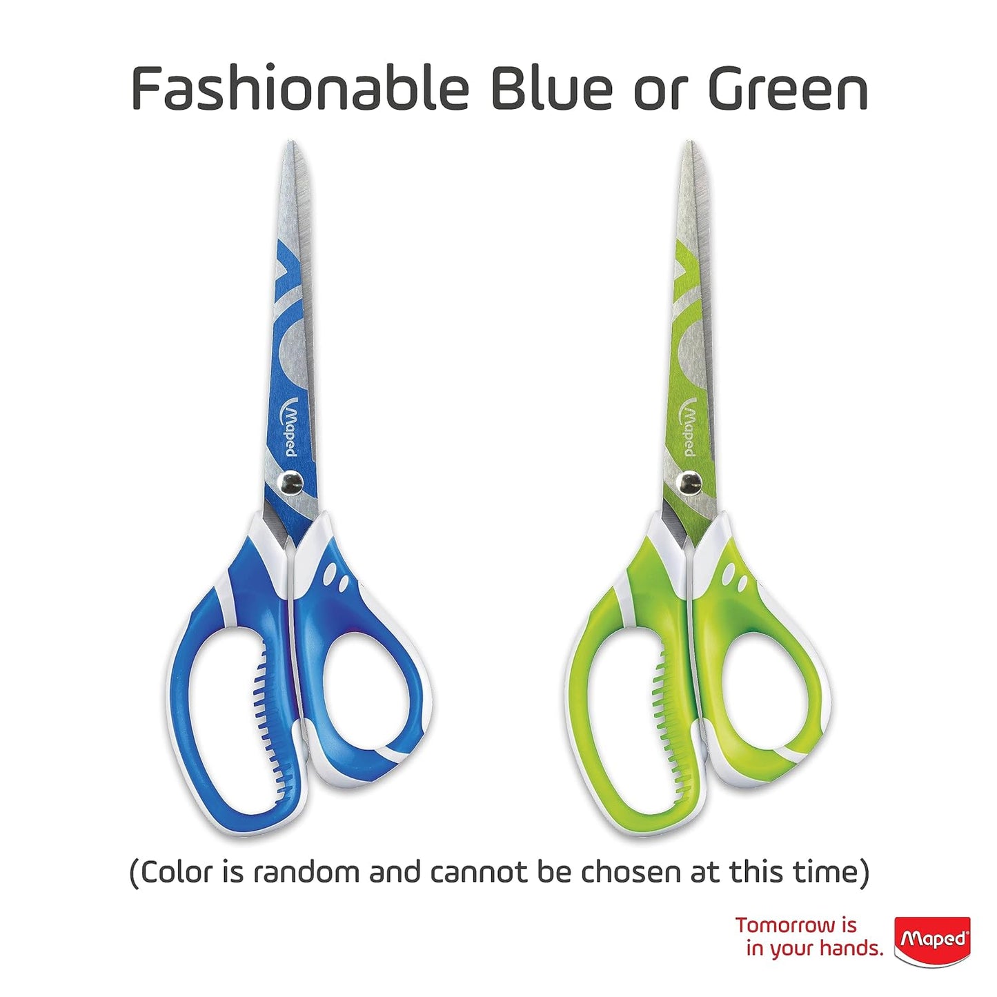 Maped - Zenoa Fit Soft Grip Student 7 Inch Scissors - Comfortable - Fashionable