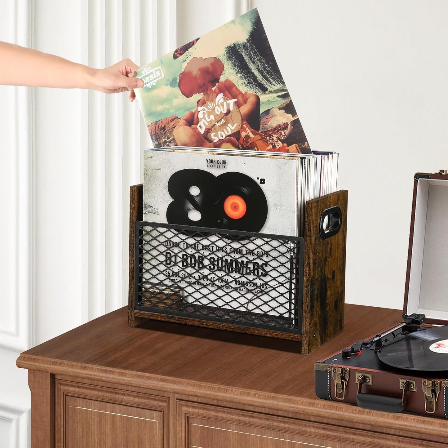 YINMIT Magazine Holder, Magazine Rack Floor, Magazine Storage Basket, File Holder Organizer, Folder Organizer for Magazines, Books, Newspapers, Tablets (Medium)