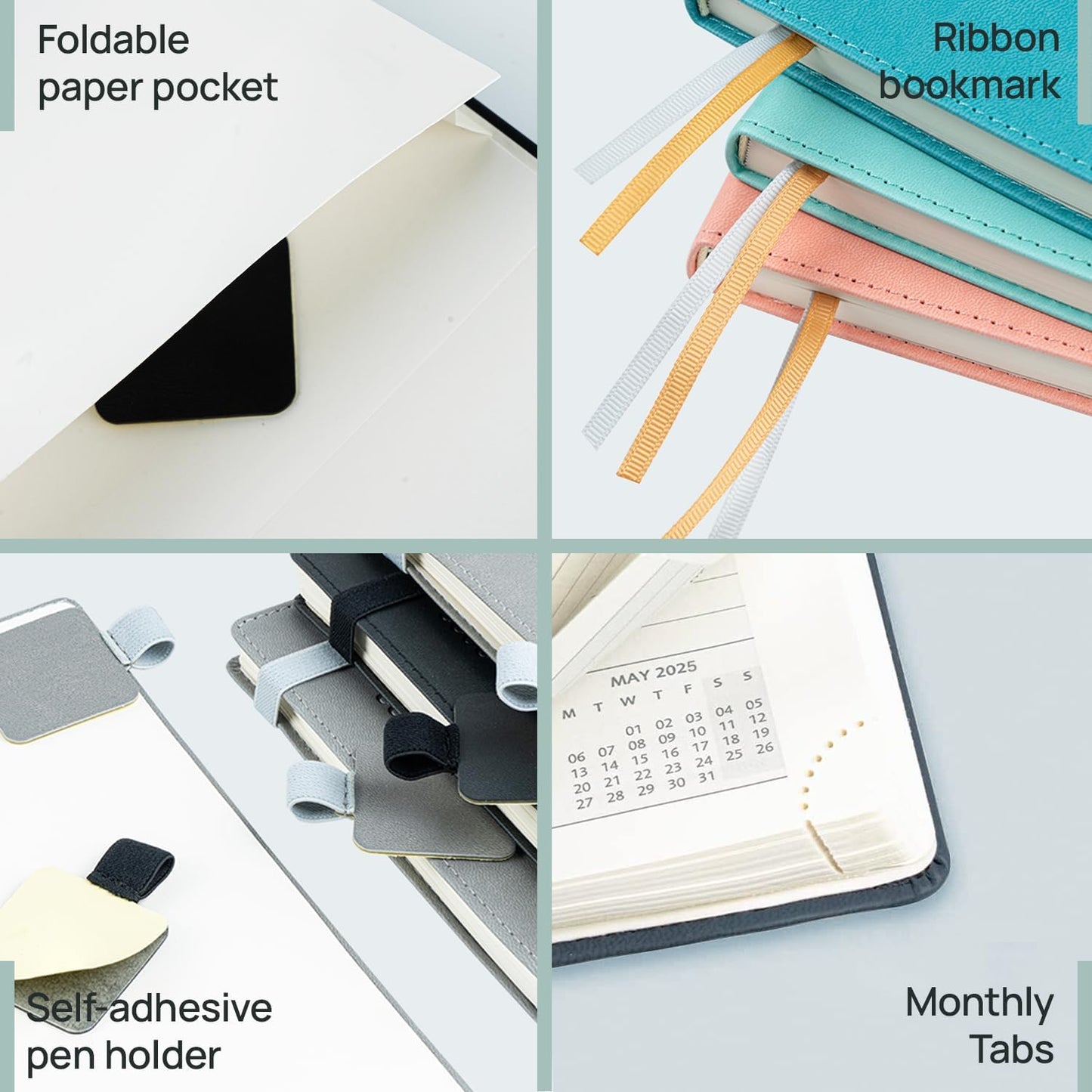 POPRUN Planner 2025-2026 (Medium - 6.5'' x 8.5'') Academic Weekly Calendar (July 2025 - June 2026) with Hourly Time Slots, Monthly Tabs, 100GSM Thick Papers, Leather Soft Cover - Burgundy Red