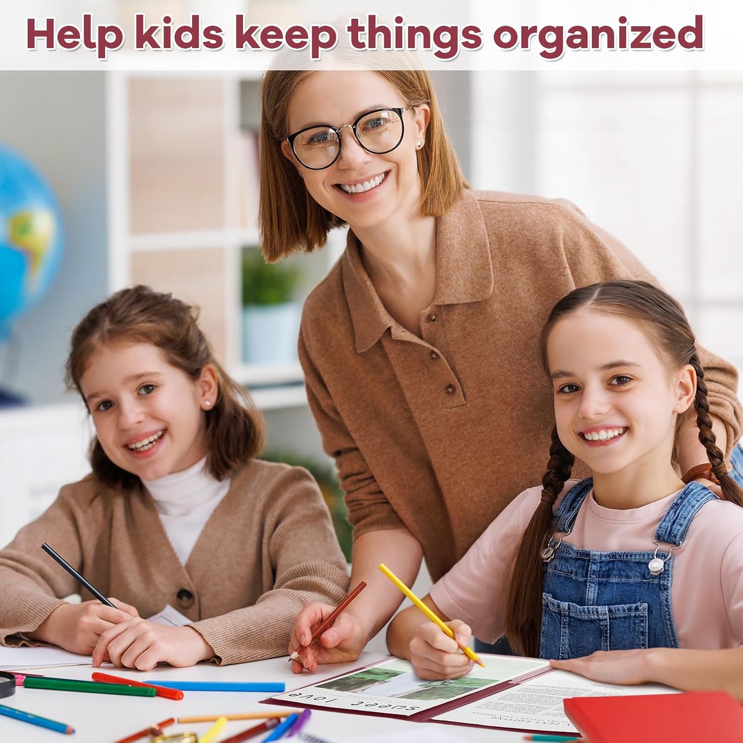 Henoyso 24 Pcs Folders Take Home Heavy Duty 2 Pocket Homework Folders with Clear Front Pockets for Elementary Students Parent Teacher Communication (Maroon)