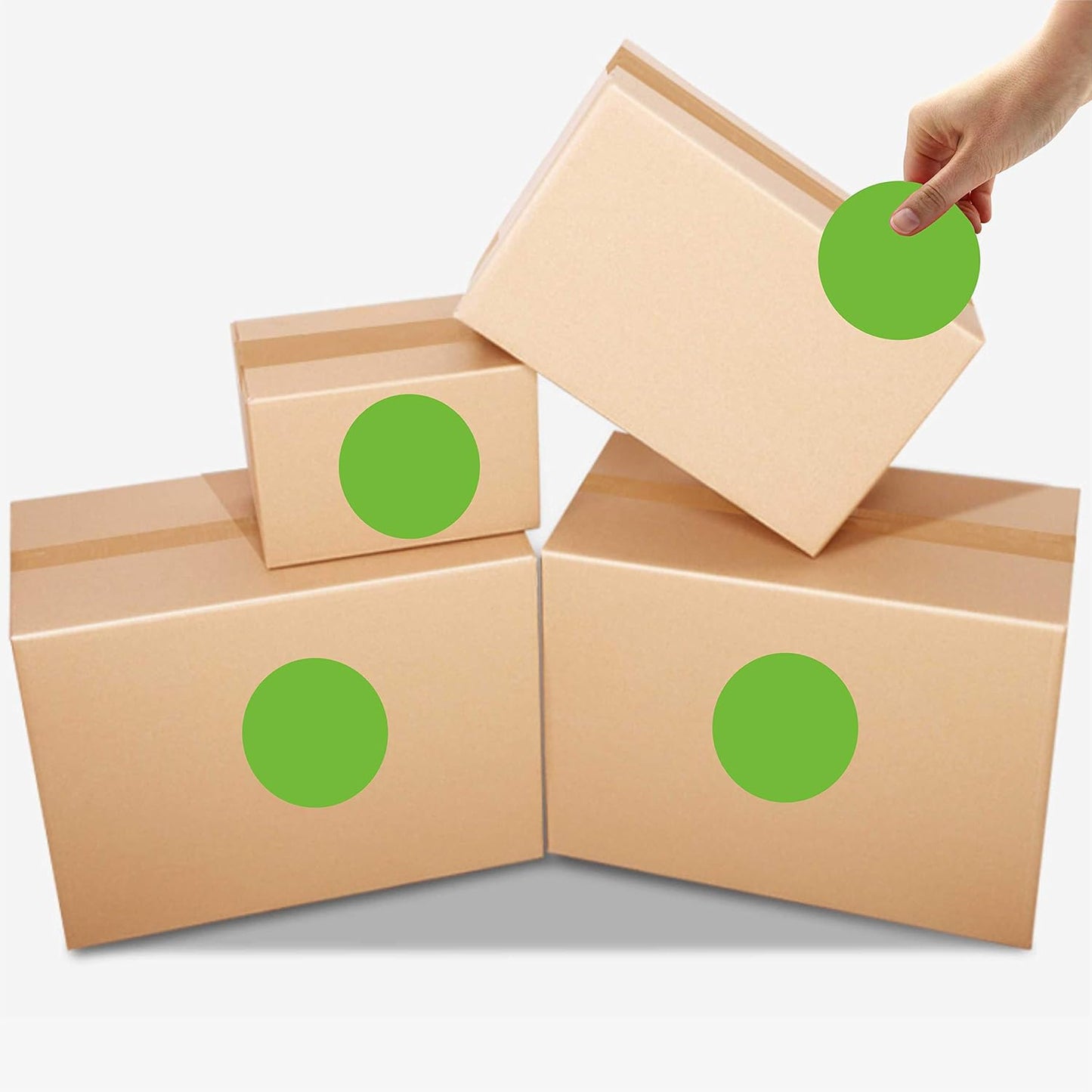 PARLAIM 3 Inch Round Color-Code Dot Stickers, 500pcs 3" Color Coding Circle Labels per Roll Dispenser Box for Inventory, Light Green