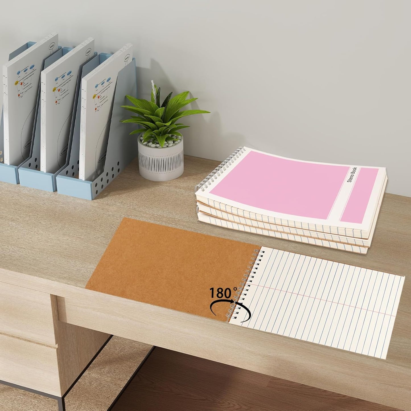 Steno Pads – 6x9 Inches 80 Sheets Steno Notebooks for Writing Notes in School, University, College & Office (2PCS Pink)