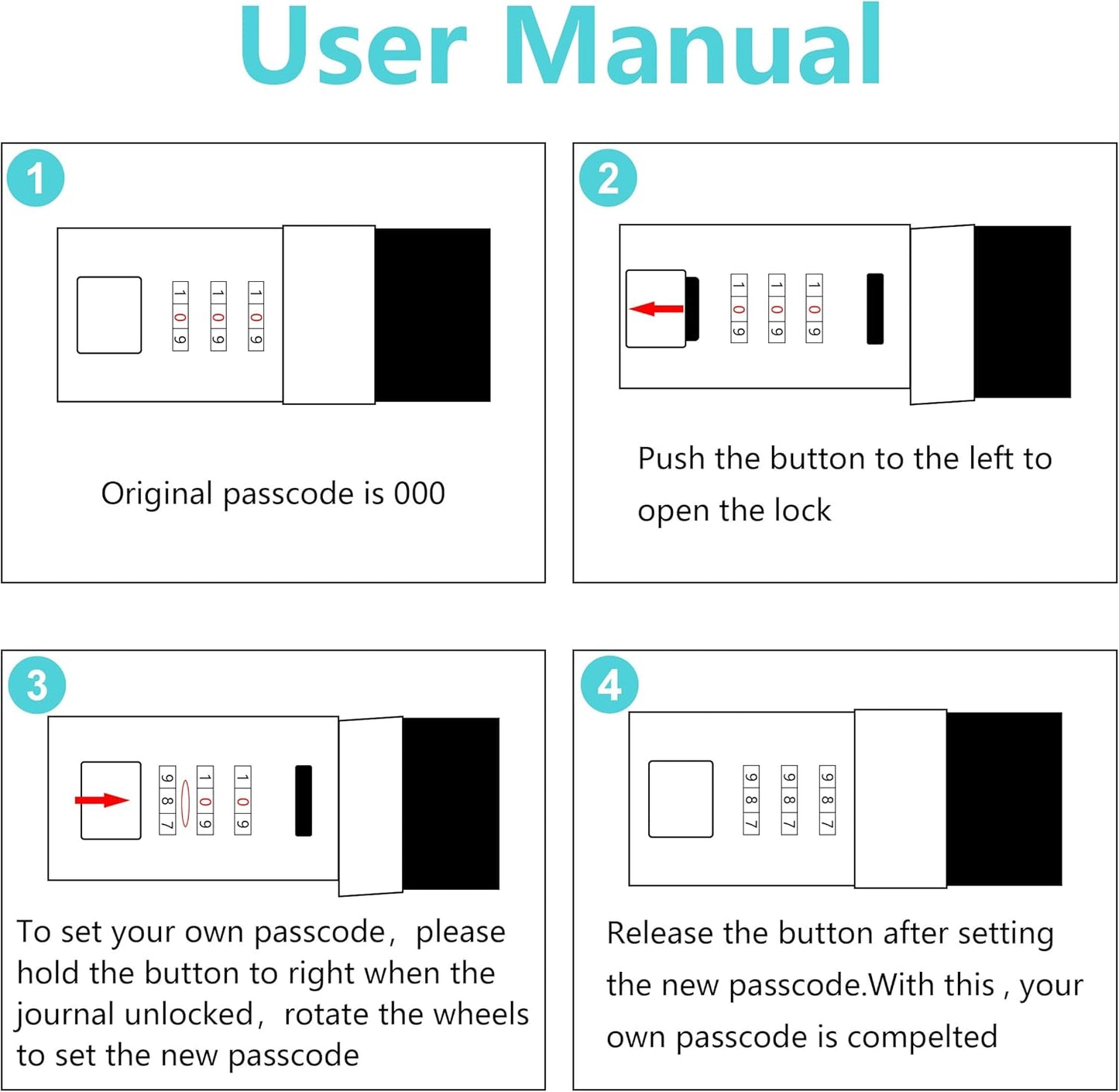 A7 Password Book with Lock Internet Address and Details Organizer Computer Website Logins Hardcover for Home Office Notebook Present Supplies-Retro Style
