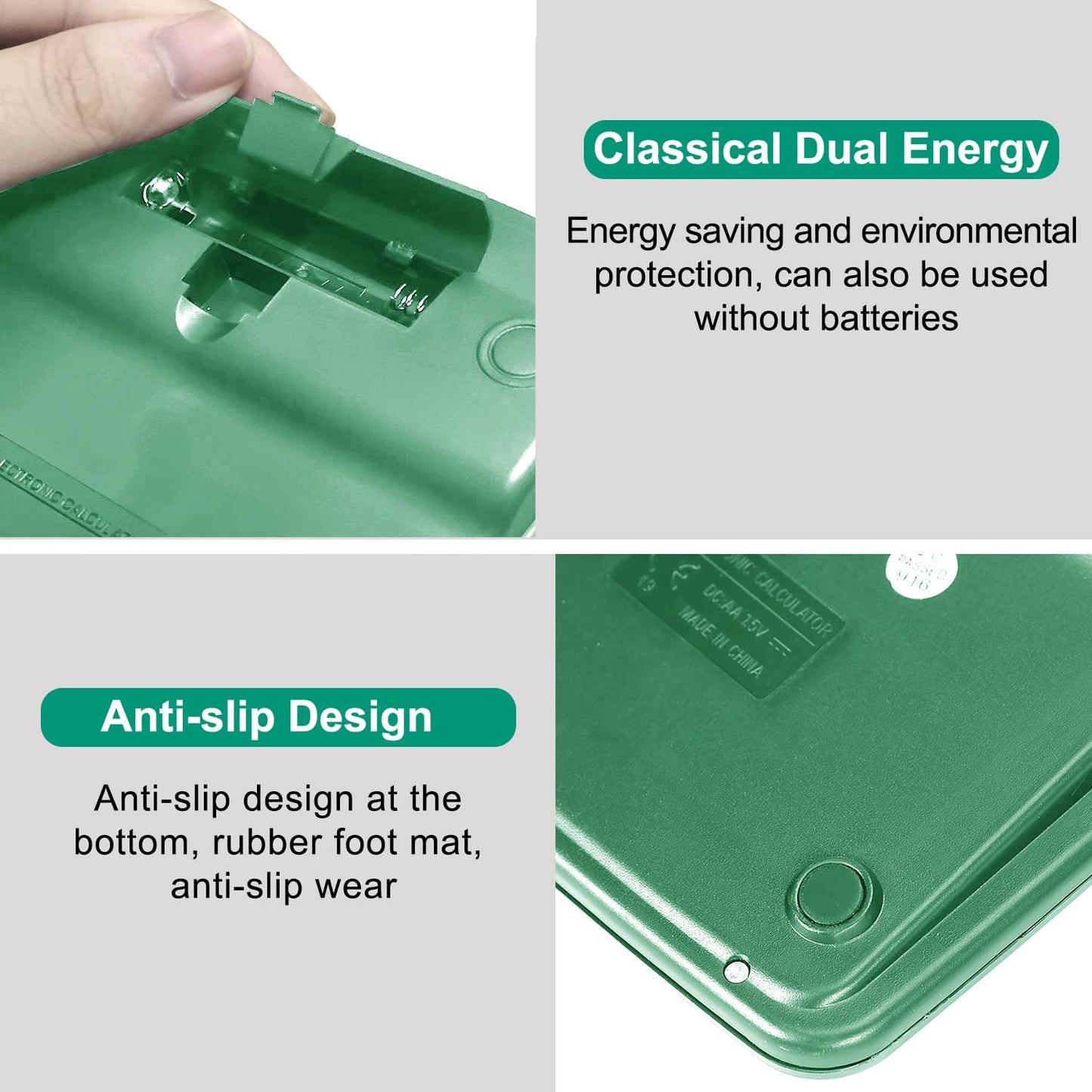 8 Pack Calculator Desktop, 12-Digit Solar Basic Calculators Dual Power Electronic Calculators with Large LCD Display Big Button for Office Home and School (Dark Green)