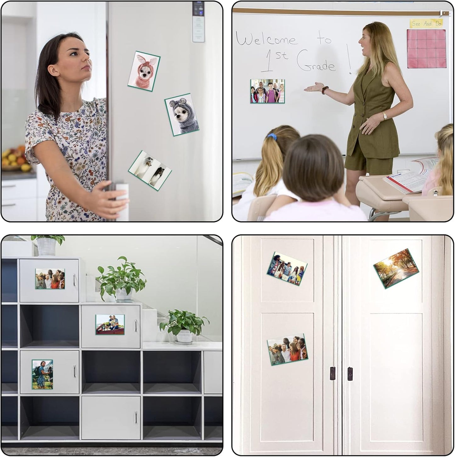 Green Magnetic Picture Frame 4X6 for Refrigerator 10 Pack,Photo Magnets Sleeves