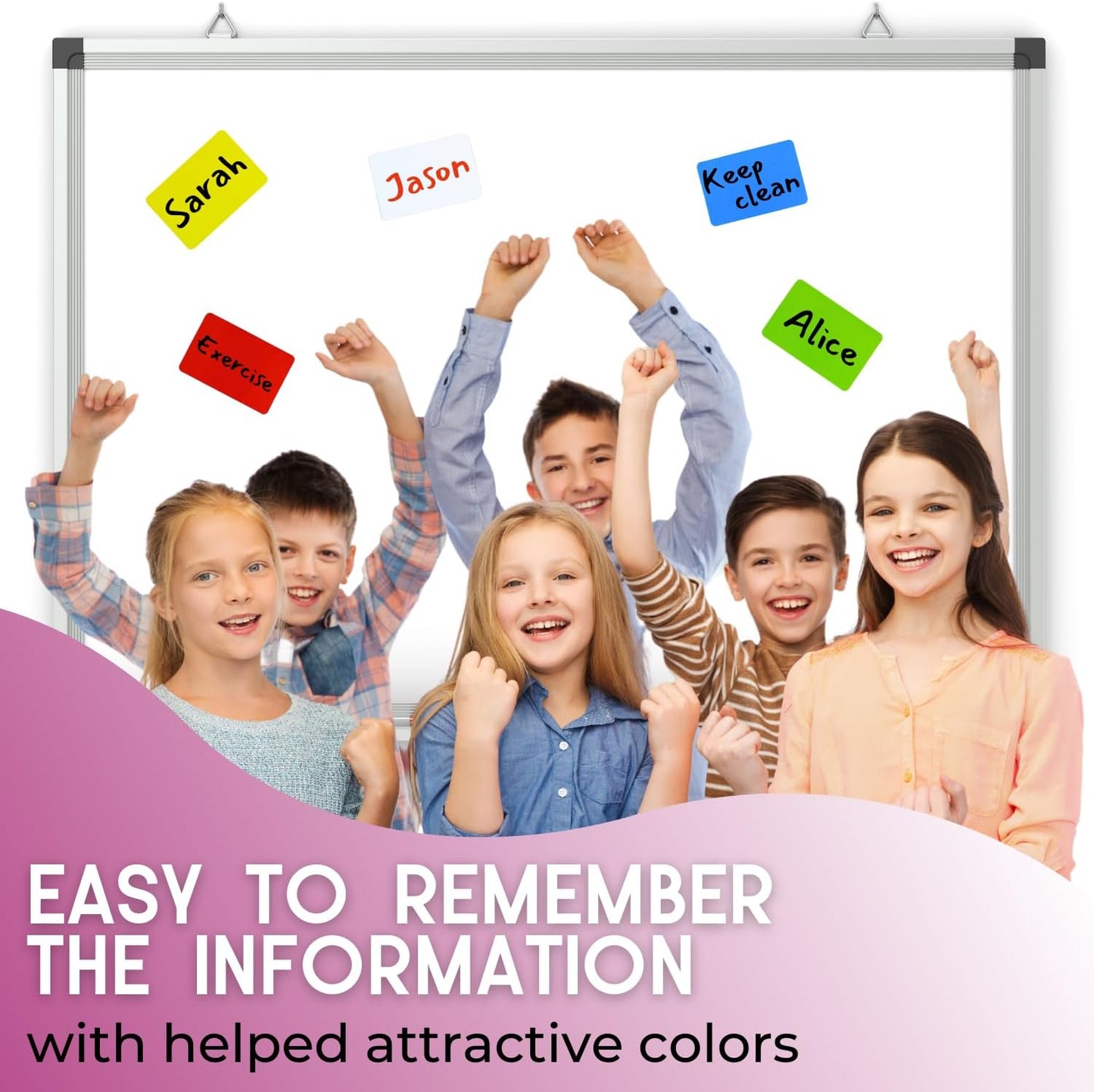 Availey 40 Pieces (3 x 2") - Full Colored Magnetic Dry Erase Labels - Reusable Strips for Classroom Home Office Garage Refrigerator Blank Writable Erasable Cards Name Tags Students Locker Shelf