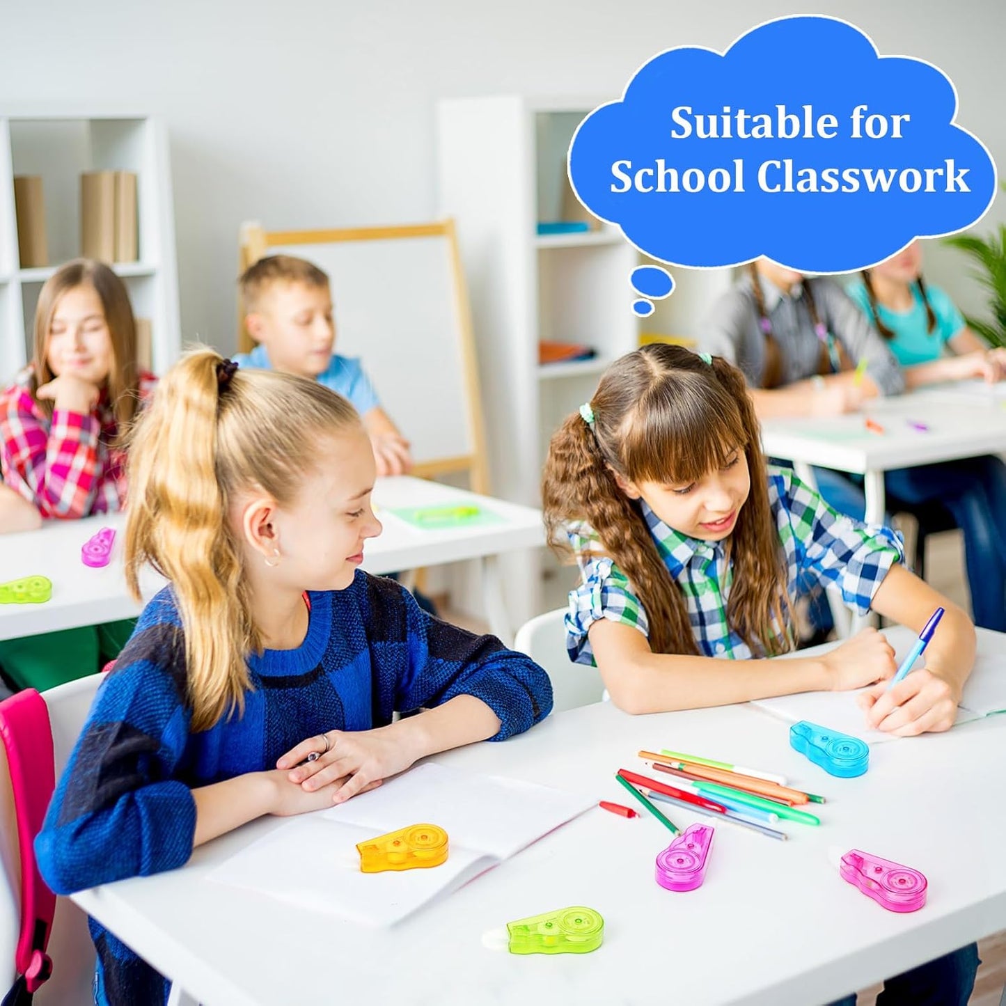 Chivao 120 Pack Mini Correction Tape Bulk Ink Corrector Eraser Tape Set 13.12 ft Cute Aesthetic Colorful Instant Correction Applicator for Office School Student Stationery Supplies, 0.2 x 158 Inch