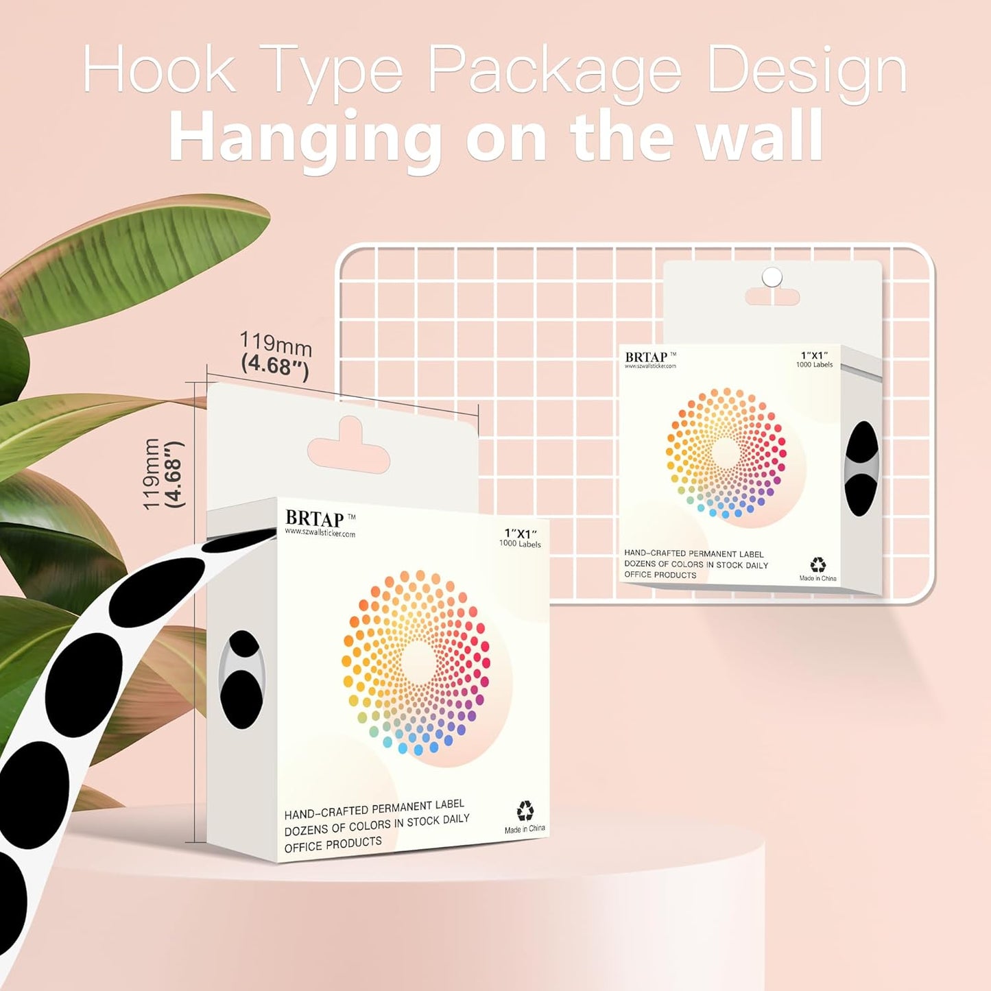 1 Inch Round Color Coding Labels, 1000 PCS Per Roll Black Color Coded Dot Stickers, Round Color Dot Labels for Organizing, Filing, and Storage