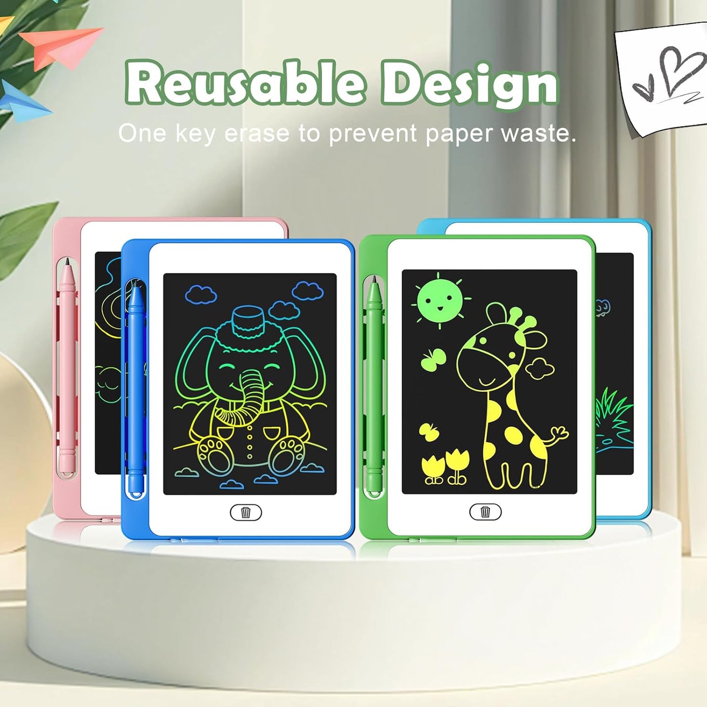 8 Pack LCD Writing Tablet for Kids, 6.5 Inch Colorful Doodle Board Drawing Tablet, Erasable Reusable Electronic Drawing Pads, Educational Learning Toys Birthday Gifts for Girls Boys Age 3 4 5 6 7 8