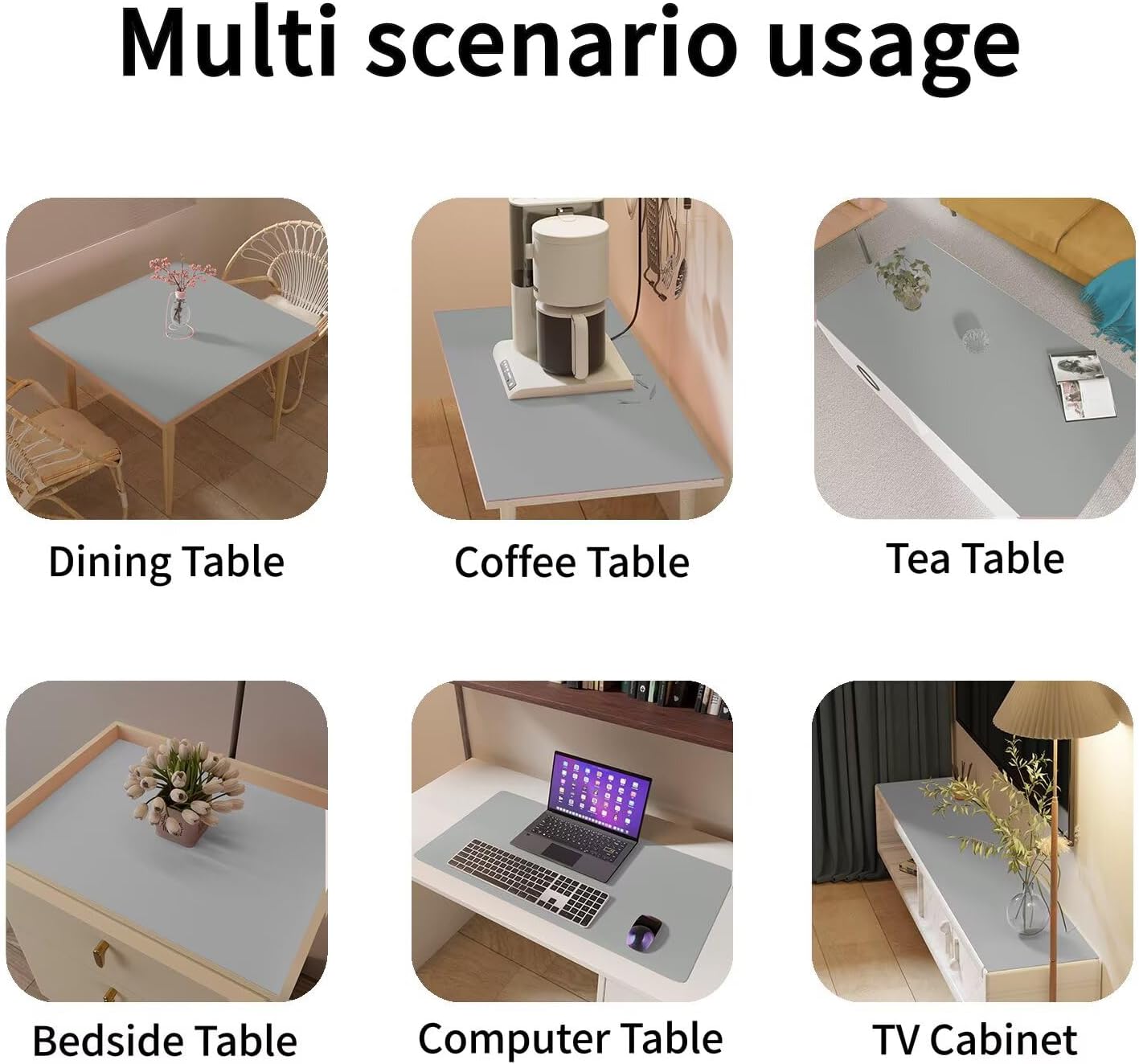 Leather Table Cover,1.8mm Thick,40x40 Inch Table Protector,Table Protector for Dining Room Table,Dining Table Cover,Table Cover Protector.(Gray+Gray,40x40)