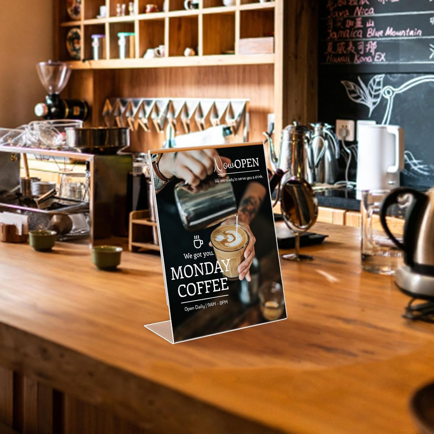 Acrylic Sign Stand Holder - 8.5x11 Inches Plastic Acrylic Literature Holders, 12 Pack Sign Holders Suit for Flyer, Magazine, Pamphlet, Booklet Display