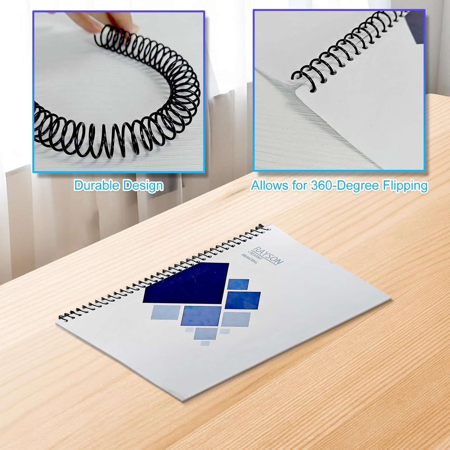 Rayson Plastic Spiral Binding Coil, Mixed Sizes (5/16", 3/8", 1/2", 5/8", 3/4") 4:1 Pitch Black Coil Binding Spines for Business and Educational Purposes, Pack of 125