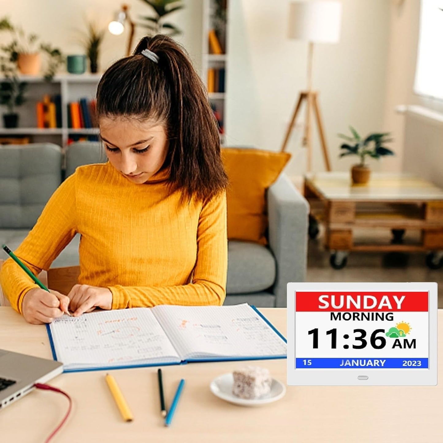 10 Inch Digital Clock with Day and Date for Elderly Alzheimer's Clock Customizable Alarms 3 Display Modes Large Font Alarm Clock for Seniors Auto DST