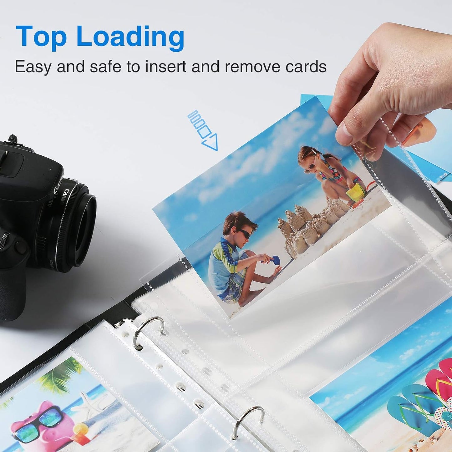 Sooez 30 Pack 4x6 Photo Sleeves, Heavy Duty Photo Sleeves for 3 Ring Binder (for 120 Pictures), Plastic Photo Album Refill Pages, Clear Archival Photo Album Sleeve, Photo Pages Sheets 8.5x11