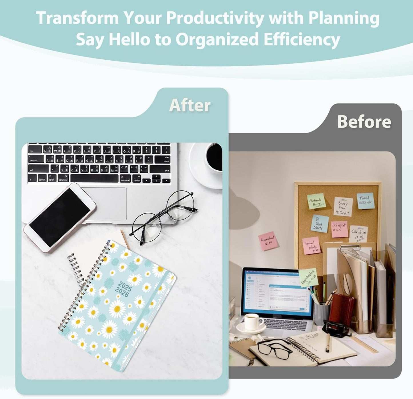 Planner 2025-2026 for Women & Men, Weekly and Monthly Calendar Notebook (July 2025 - June 2026), Hardcover Spiral Bound School Teacher Student Planner with Tabs, Inner Pocket, A5 (6.3" x 8.5")