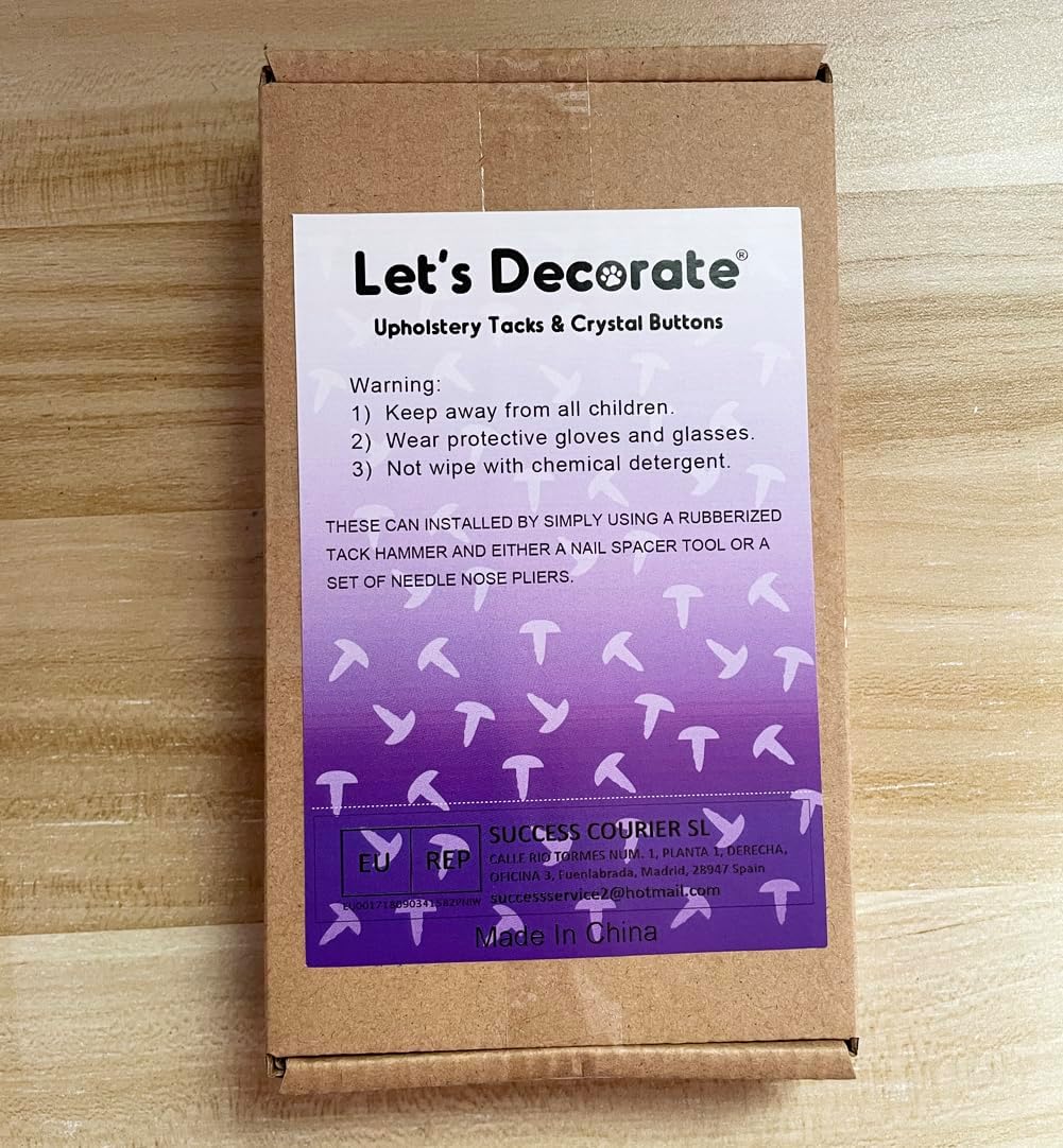 Let's Decorate 100PCS D19mm/0.75" Matt Black Upholstery Tacks, Decorative Tacks for Sofa Couch, Furniture Metal Thumb Tacks, Home DIY Decorative Nail Heads Nails (19mmx17mm Matt Black)