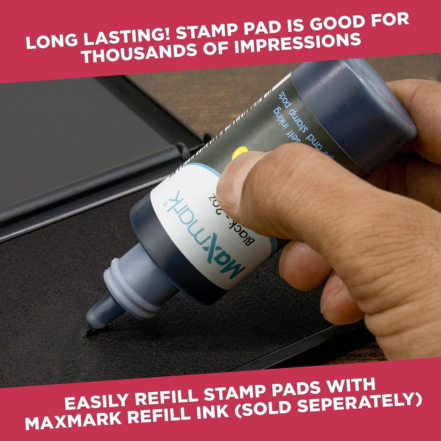 Large Premium Purple Ink Stamp Pad - 3" by 6" - Quality Felt Pad - Case with Closing snap